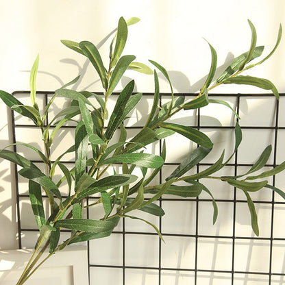 Single Olive Leaf Artificial Plant Branch Decor