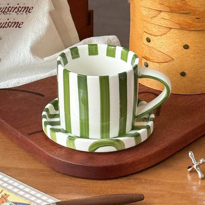 Minimalist European Ceramic Mug & Saucer Set