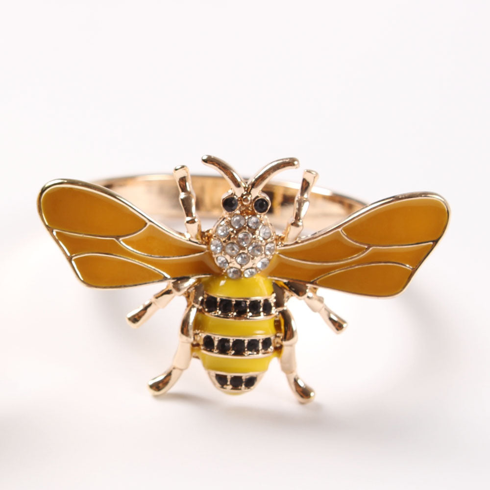 Insect-Themed Rhinestone Napkin Rings for Dining