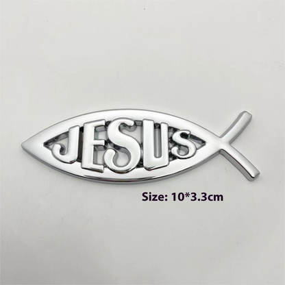 Car Metal Fish-shaped Sticker