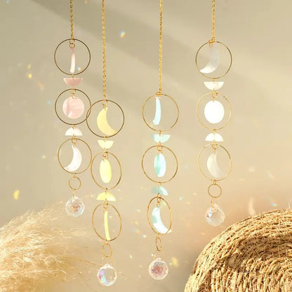 Moon Phase Crystal Suncatcher for Window Decor