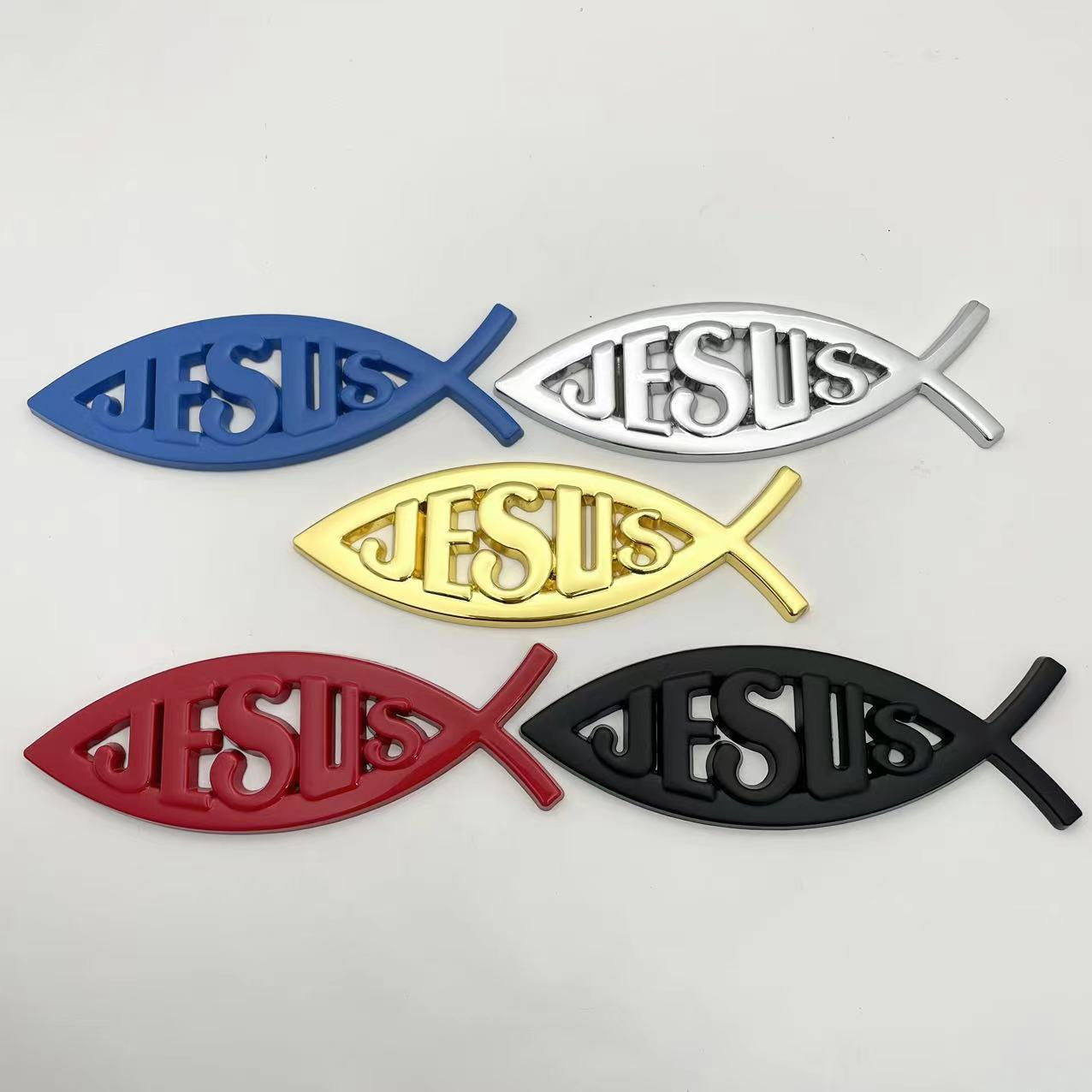 Car Metal Fish-shaped Sticker