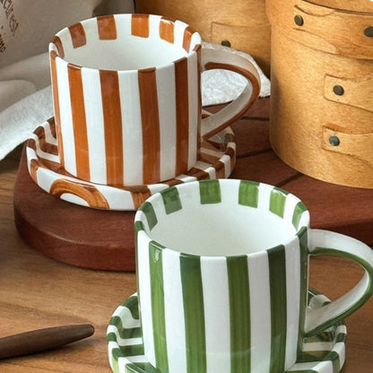 Minimalist European Ceramic Mug & Saucer Set