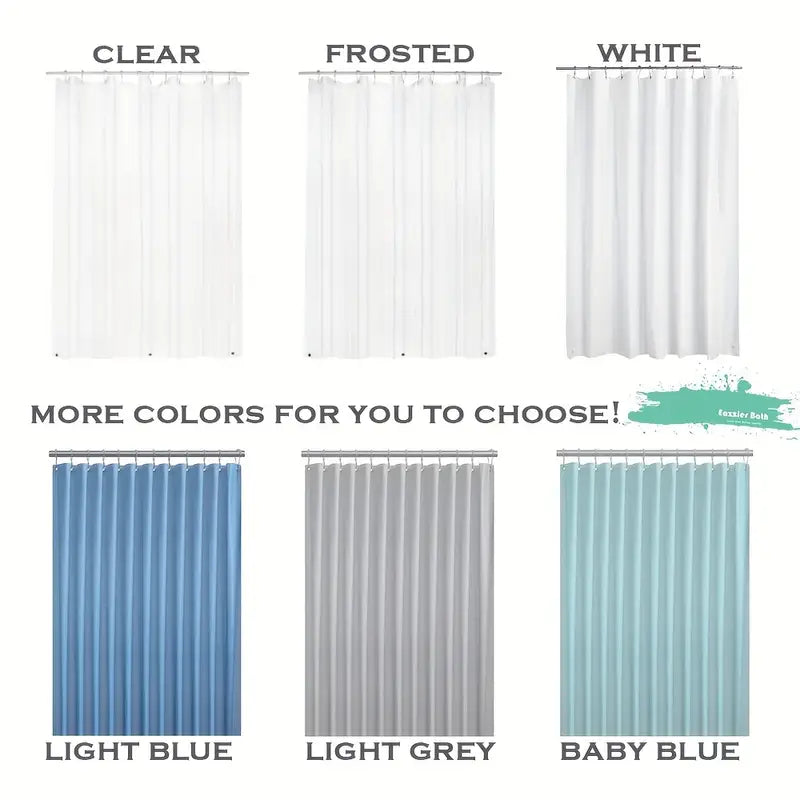 Clear PEVA Shower Curtain with Hooks and Magnets (1pc)