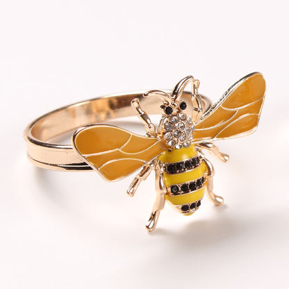 Insect-Themed Rhinestone Napkin Rings for Dining