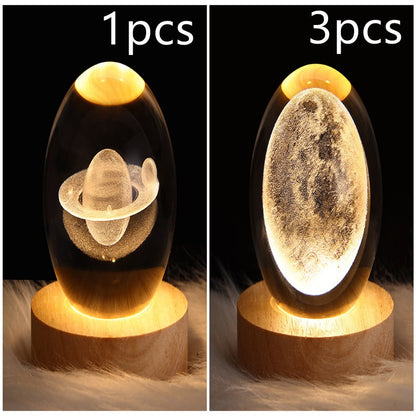 LED Galaxy Crystal Ball Night Light