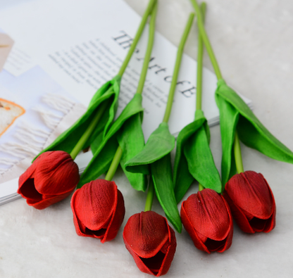 Mini PU Tulip Artificial Flower for Bridal Bouquet