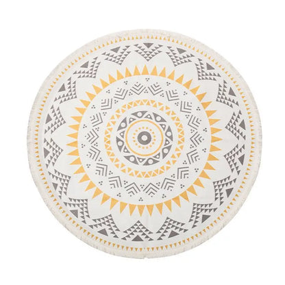 Bohemian Round Indoor Rug - Soft Washable Area Mat
