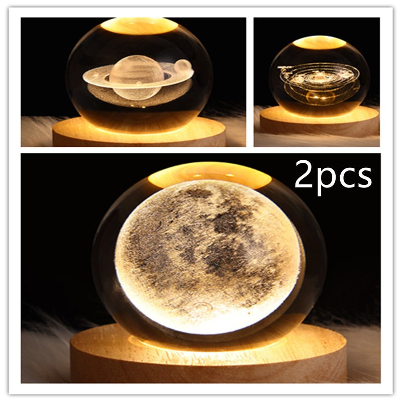 LED Galaxy Crystal Ball Night Light