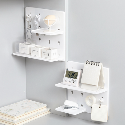 Adhesive Plastic Pegboard Wall Organizer – No-Drill Partition Storage Rack