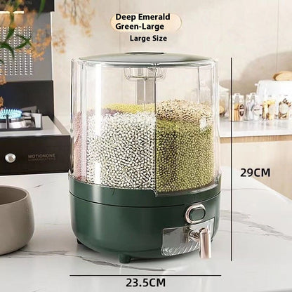 Rotating Cereals Storage Box Rice Bucket