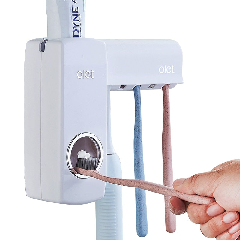Wall-Mounted Toothpaste and Toothbrush Holder Rack
