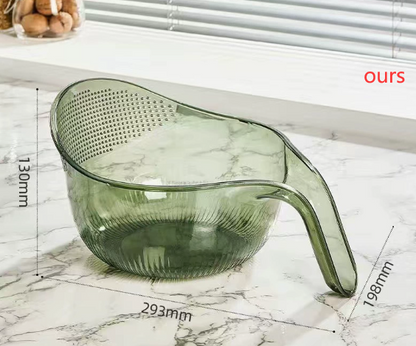 3-in-1 Drain Basket – Rice Washer, Veggie Basin, & Fruit Strainer