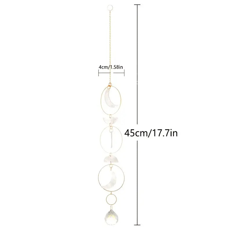 Moon Phase Crystal Suncatcher for Window Decor