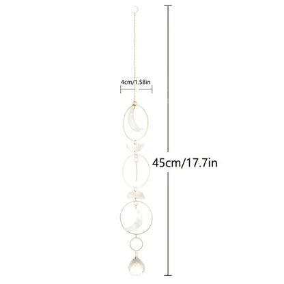 Moon Phase Crystal Suncatcher for Window Decor