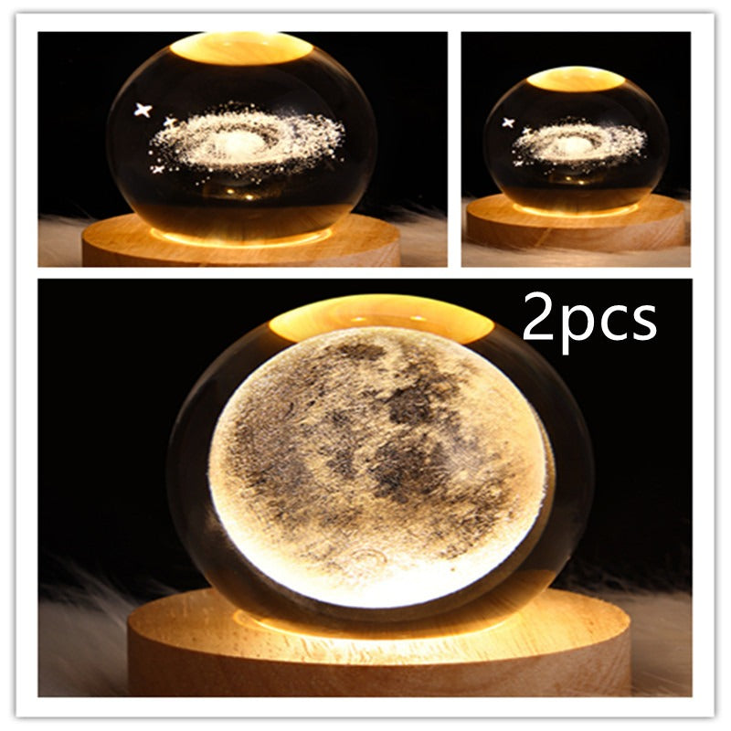 LED Galaxy Crystal Ball Night Light