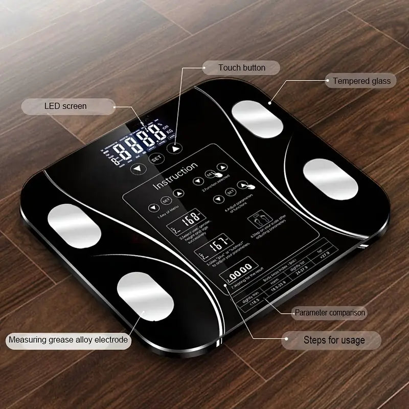 Electronic Smart Weight and Fat Scale with LCD Display