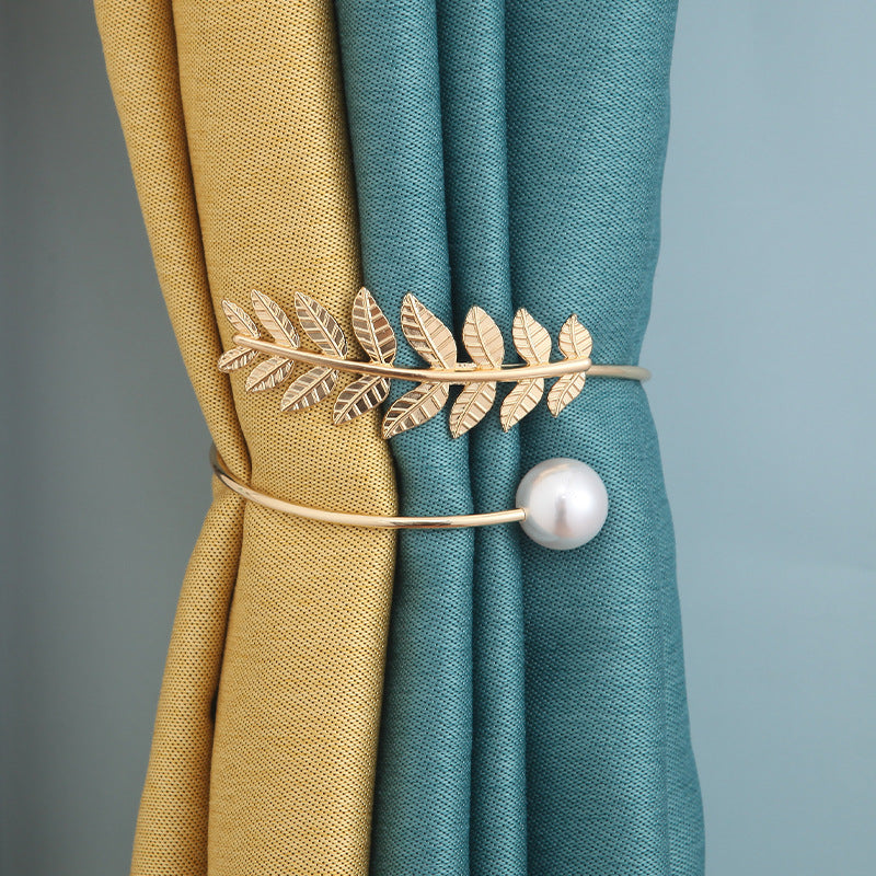New Luxury Curtain Tiebacks with Metal Leaf Design