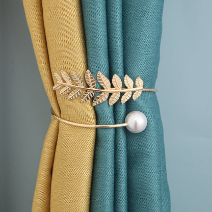 New Luxury Curtain Tiebacks with Metal Leaf Design