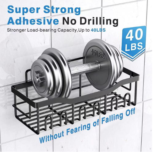 Wall-Mounted Shower Storage Rack for Bathroom