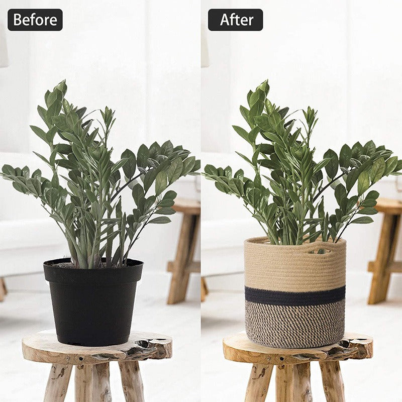 Handmade Round Flower Storage Basket