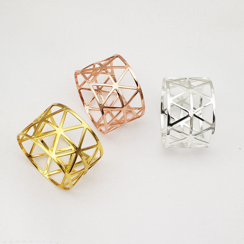 Metal Hollow Triangle Napkin Rings for Restaurants (Wholesale)