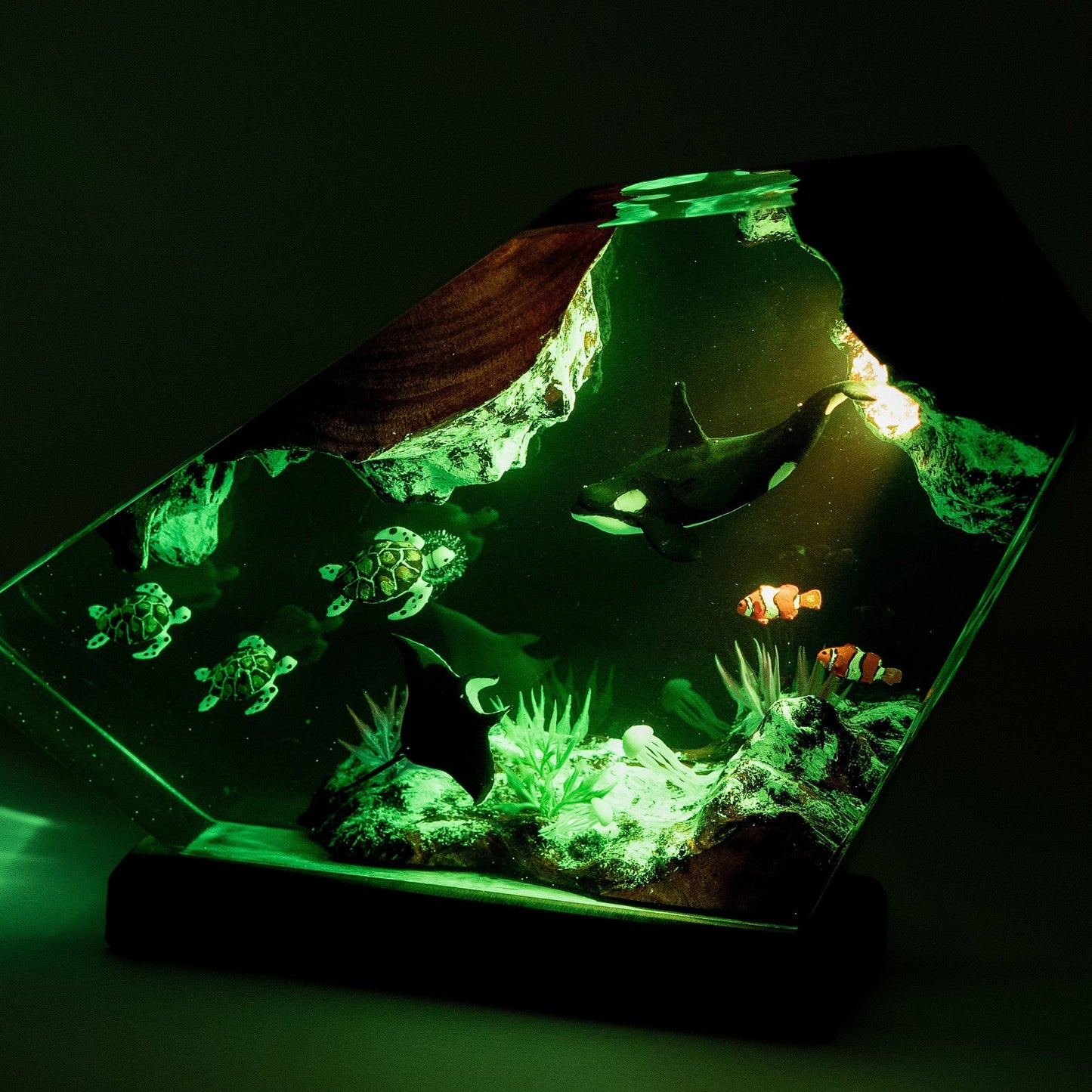 Killer Whale & Turtle Resin Night Light