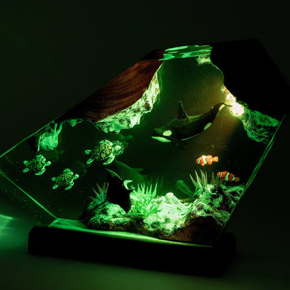 Killer Whale & Turtle Resin Night Light