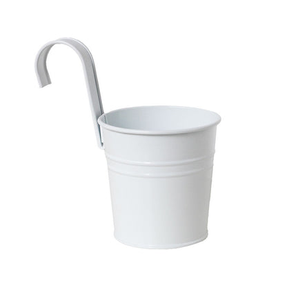 Detachable Double Hook Oval Metal Planter for Balcony