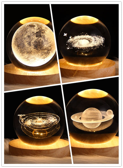 LED Galaxy Crystal Ball Night Light