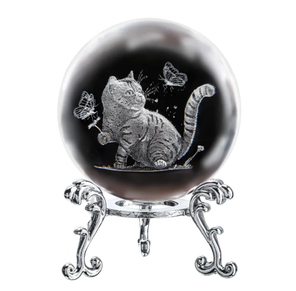Laser Engraved Crystal Ball Ornament