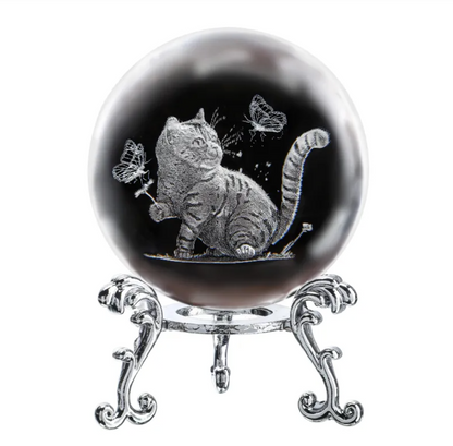Laser Engraved Crystal Ball Ornament