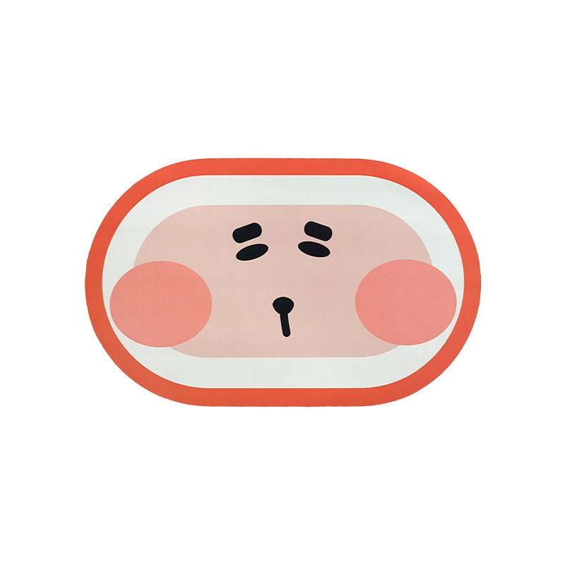 Cute Expression Diatom Mud Anti-Skid Bathroom Mat 15.75"x23.62"