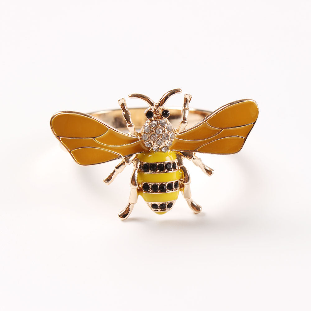 Insect-Themed Rhinestone Napkin Rings for Dining