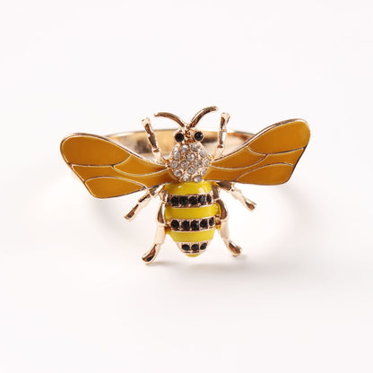 Insect-Themed Rhinestone Napkin Rings for Dining