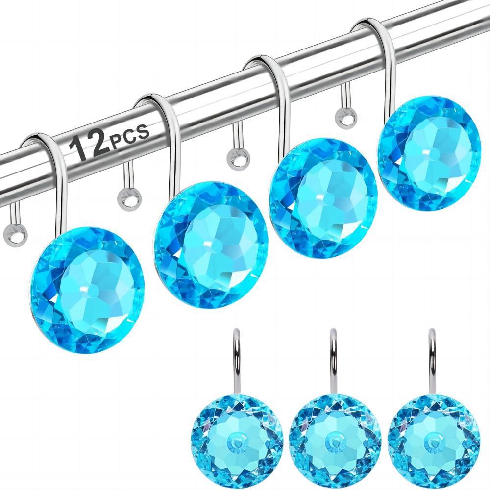 Acrylic Decorative Shower Curtain Hooks with Metal S-Hook