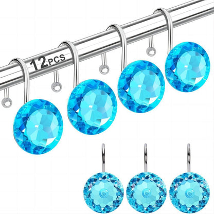 Acrylic Decorative Shower Curtain Hooks with Metal S-Hook