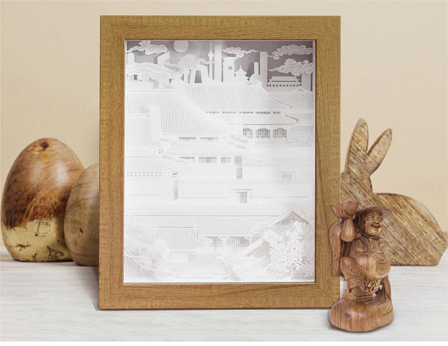 Creative 3D Paper Cut Light - Forbidden City Design