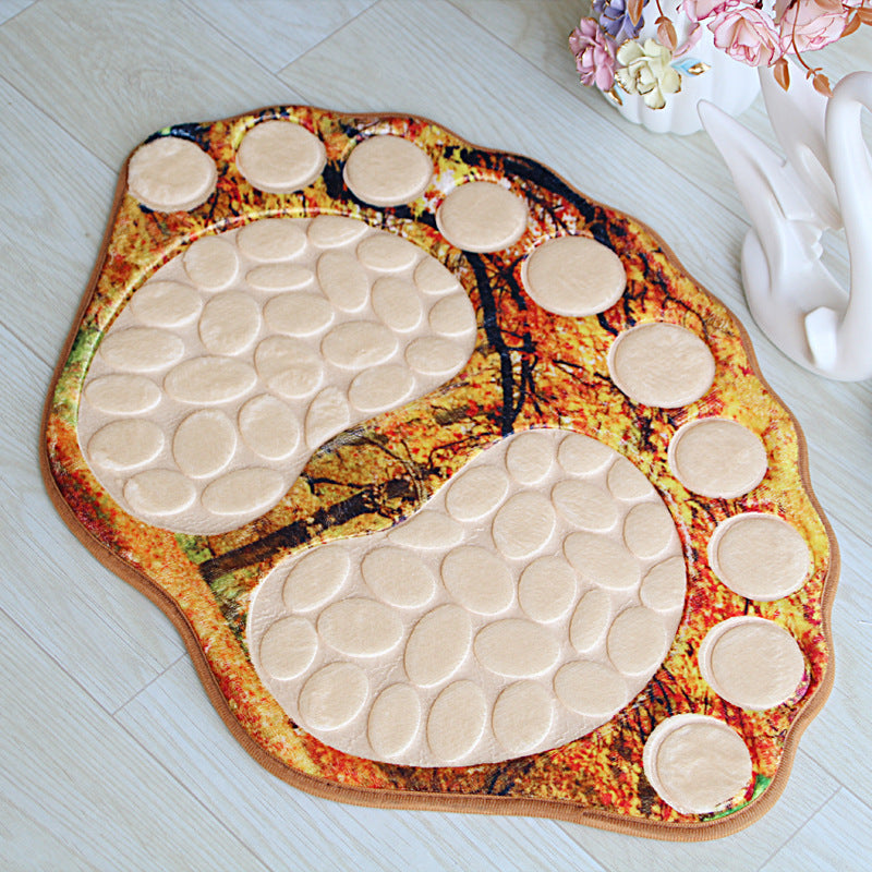 Cobblestone Patterned Non-Slip Bathroom Rug 39x59CM