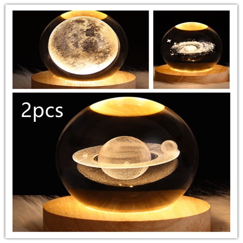 LED Galaxy Crystal Ball Night Light