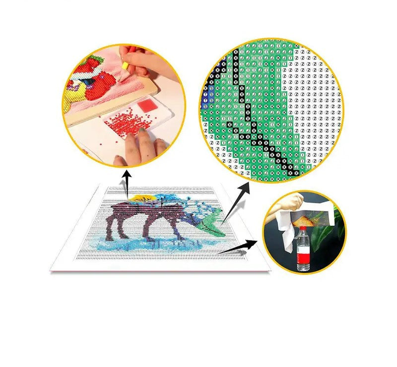 5D Color Moon Owl DIY Rhinestone Painting Kit (1pc)