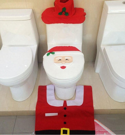 Waterproof Shower Curtain and Snowman Toilet Set