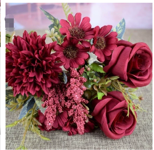 Artificial Flower Arrangement with Roses and Hydrangeas (One Piece)
