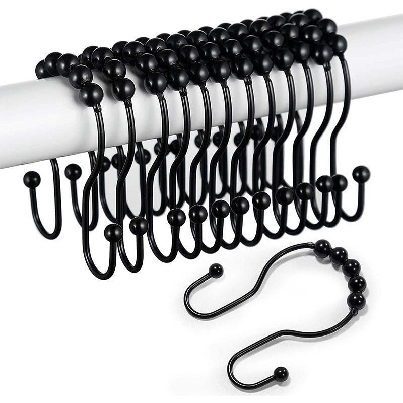 Stainless Steel Double Hook Curtain Clips for Bathroom
