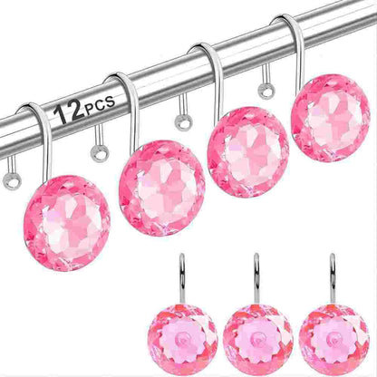 Acrylic Decorative Shower Curtain Hooks with Metal S-Hook