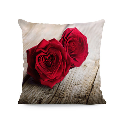Flower Print Soft Square Pillow Cover