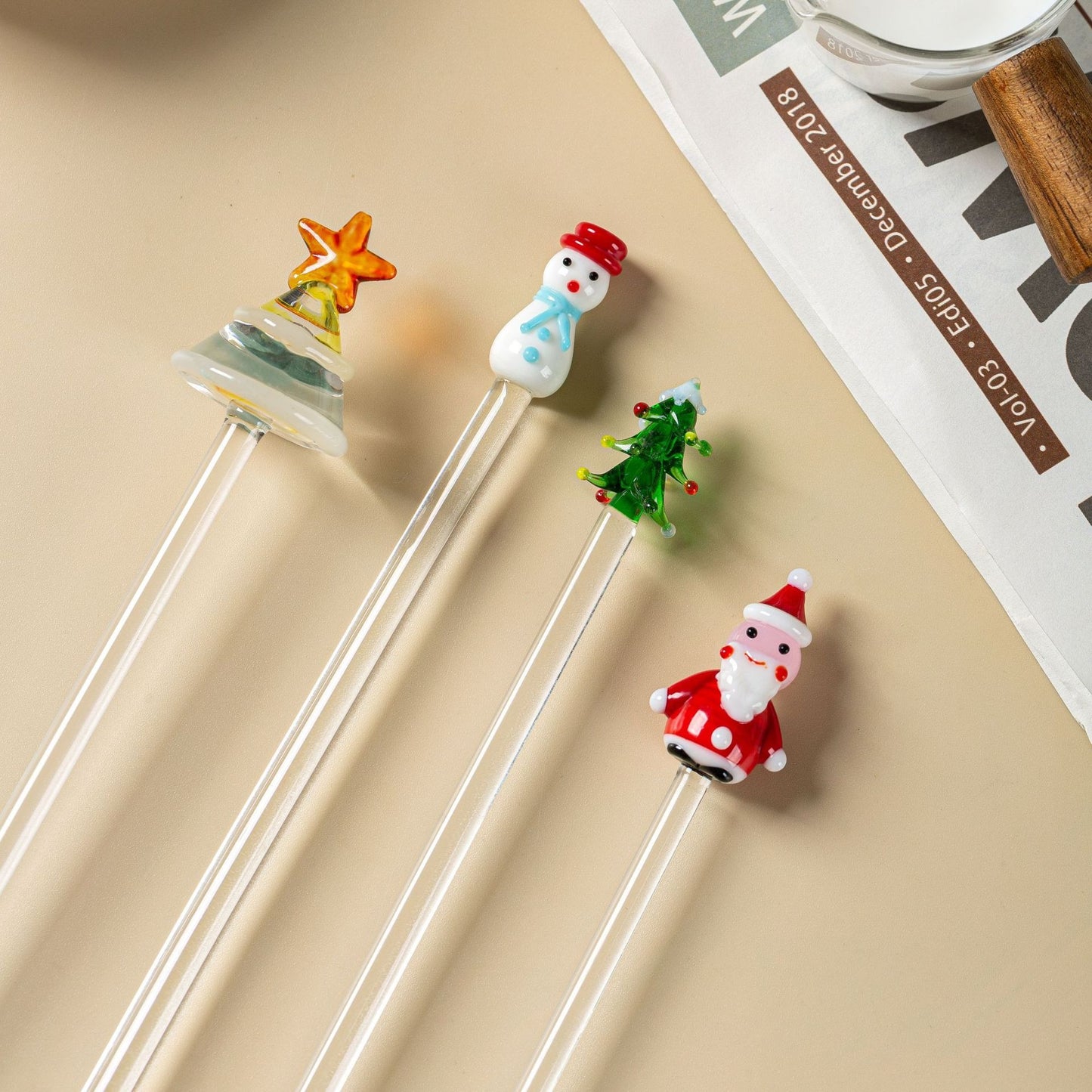 Cute Colored Glass Stirring Spoon