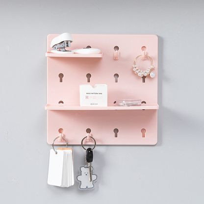 Adhesive Plastic Pegboard Wall Organizer – No-Drill Partition Storage Rack